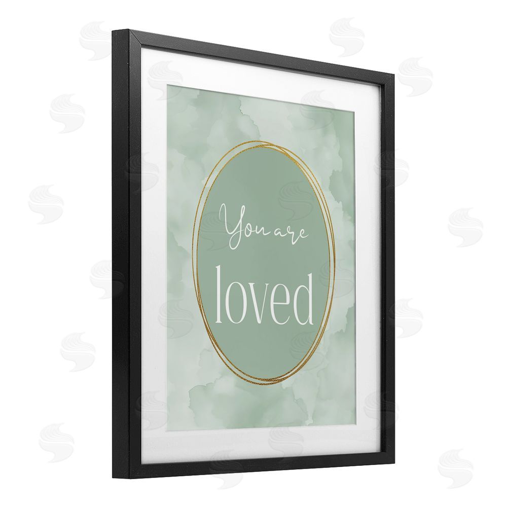 Christine Simpson Art Green Golden Affirmation Black Framed Print Under Glass Wall Art
