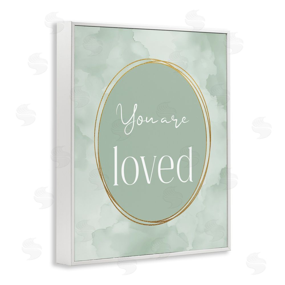 Christine Simpson Art Green Golden Affirmation White Framed Giclee Wall Art Print