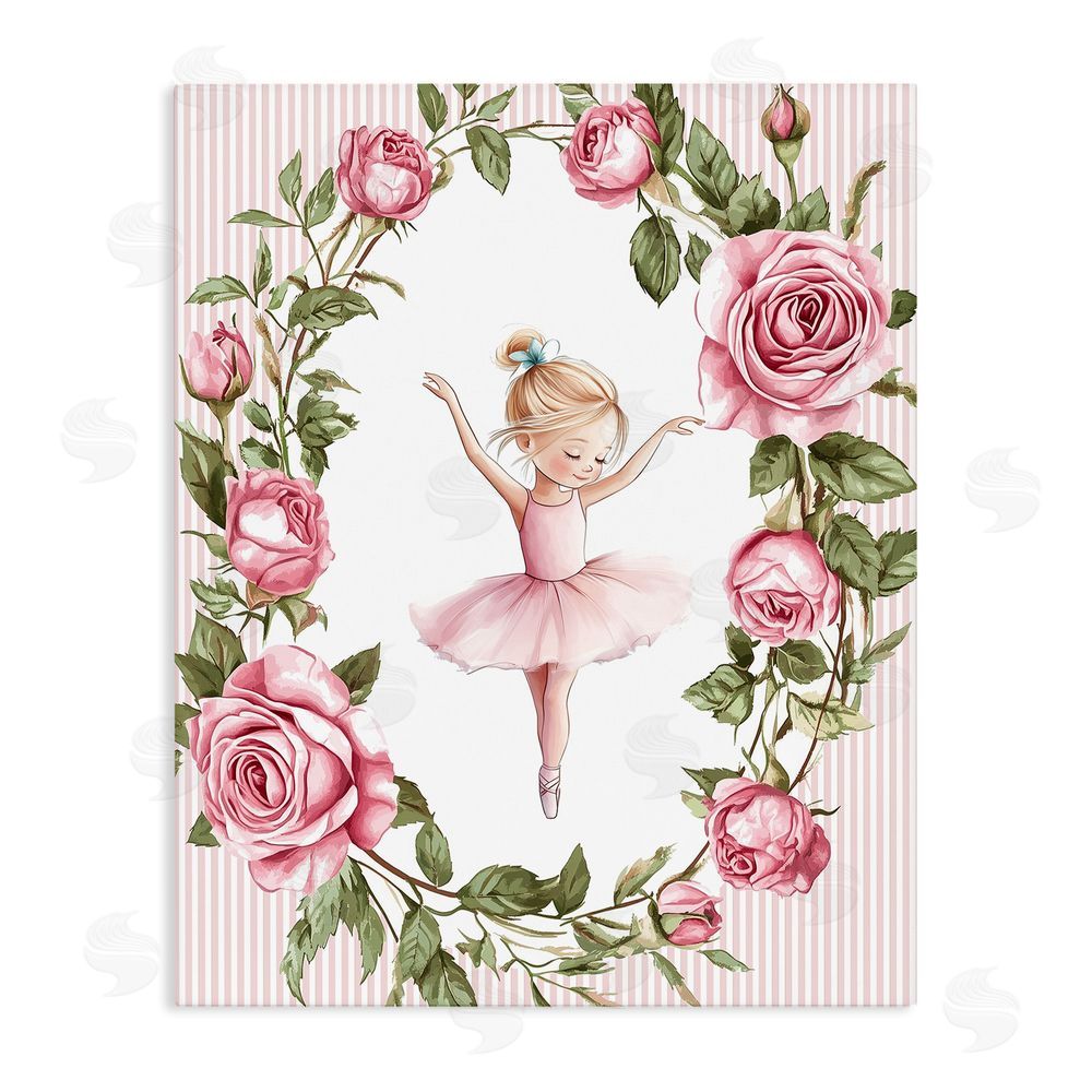 Christine Simpson Art Little Rose Dance Stretched Canvas Wall Art Print