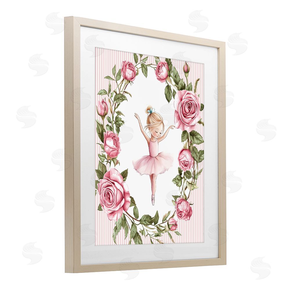 Christine Simpson Art Little Rose Dance Brown Framed Print Under Glass Wall Art