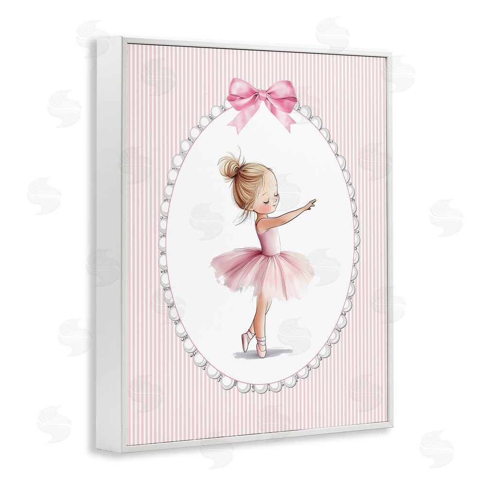 Christine Simpson Art Blush Pink Ballerina White Framed Giclee Wall Art Print
