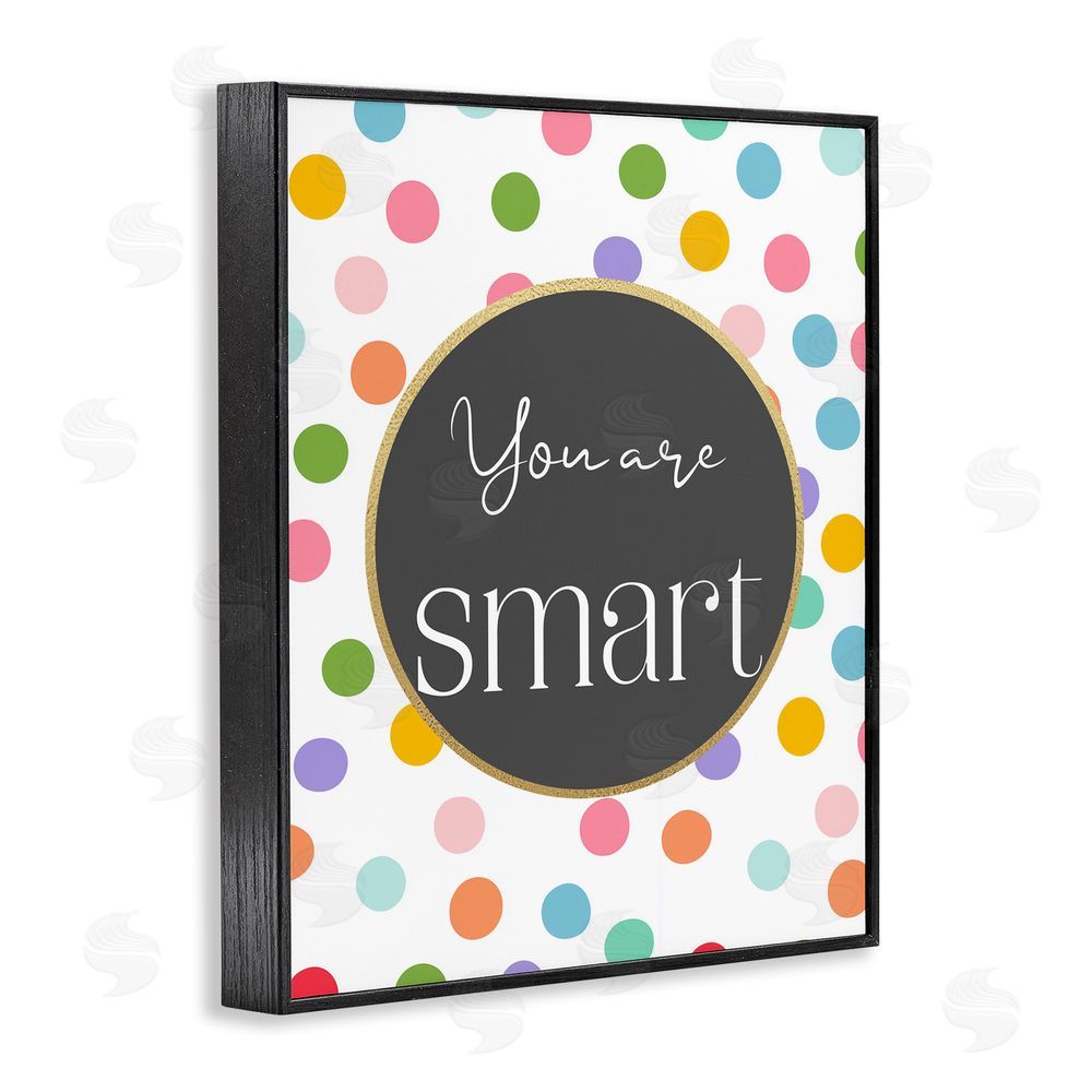 Christine Simpson Art You Are Smart Polka Dots Black Framed Giclee Wall Art Print