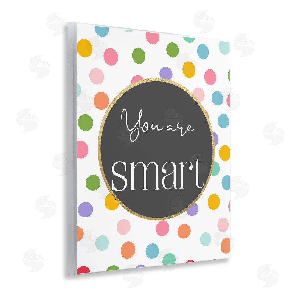 Christine Simpson Art You Are Smart Polka Dots Wall Plaque Art Print with White Foil Wrap