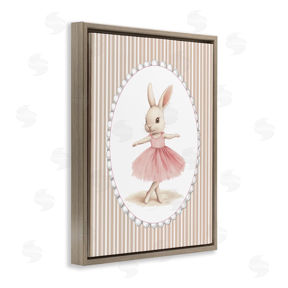 Christine Simpson Art Woodland Dancer Bunny Brown Floating Frame Canvas Wall Art Print