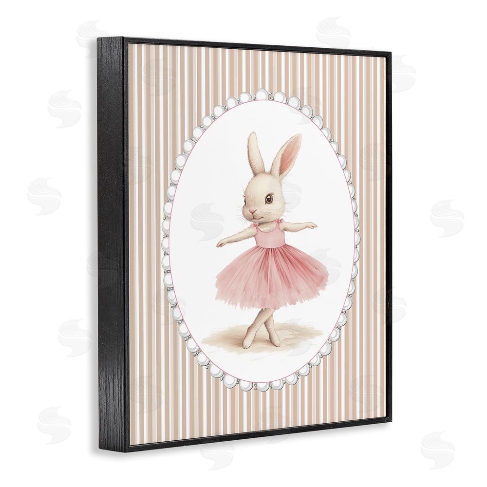 Christine Simpson Art Woodland Dancer Bunny Black Framed Giclee Wall Art Print