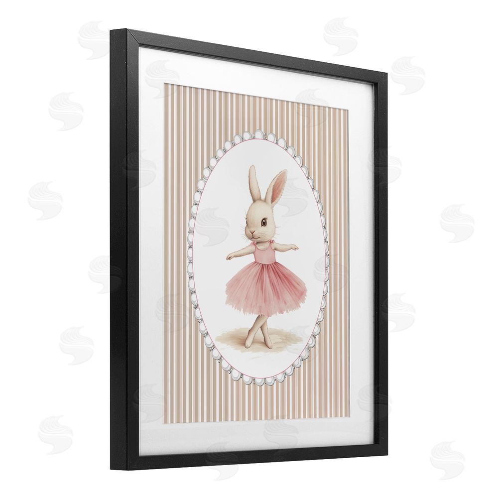 Christine Simpson Art Woodland Dancer Bunny Black Framed Print Under Glass Wall Art
