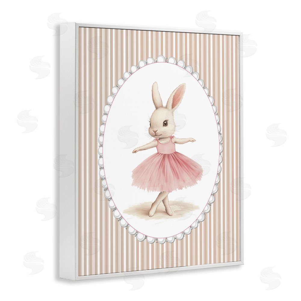 Christine Simpson Art Woodland Dancer Bunny White Framed Giclee Wall Art Print