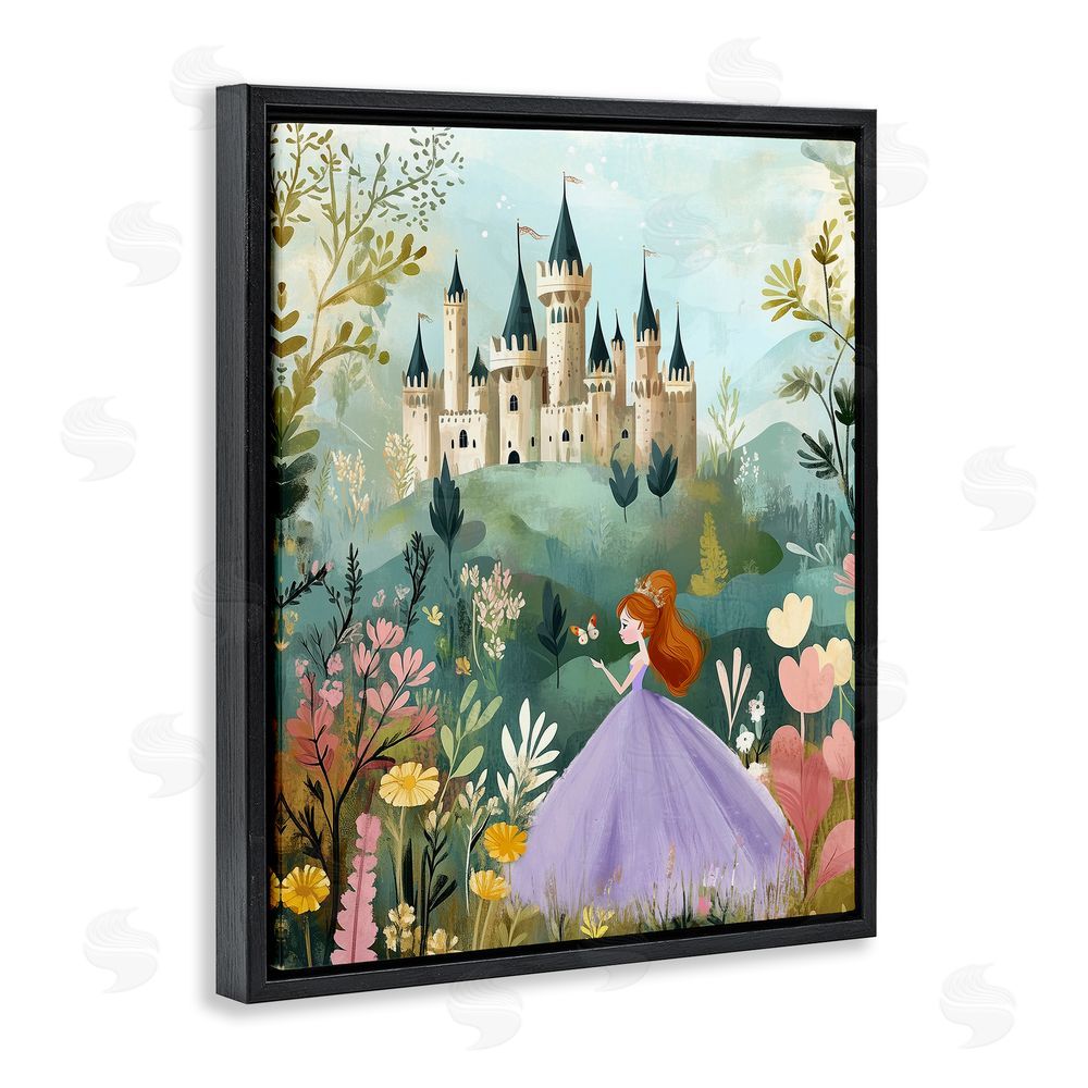 Christine Simpson Art Princess Day Out Black Floating Frame Canvas Wall Art Print