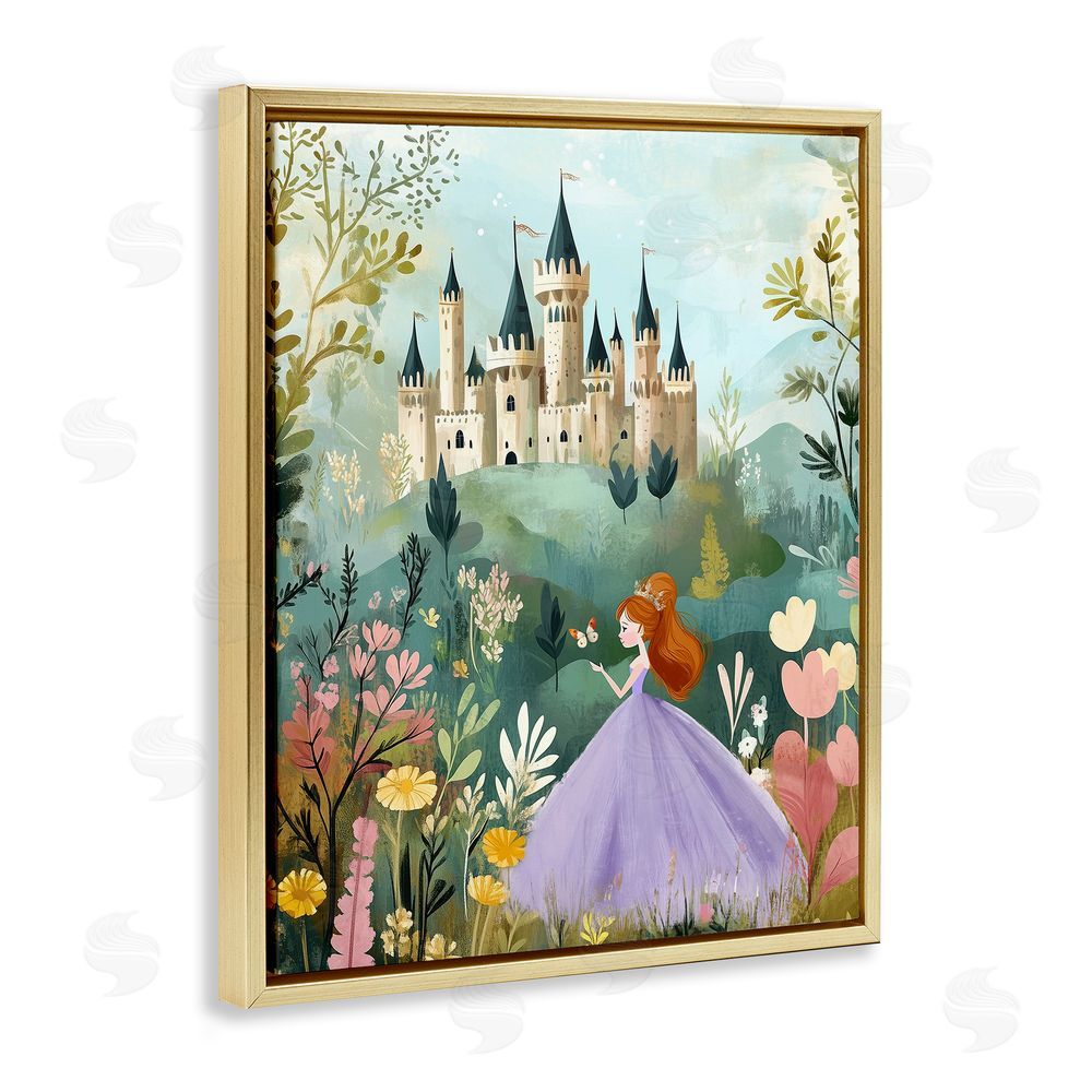 Christine Simpson Art Princess Day Out Gold Floating Frame Canvas Wall Art Print
