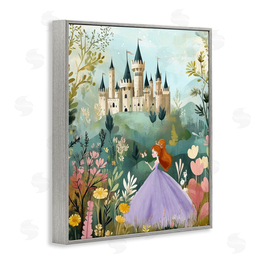 Christine Simpson Art Princess Day Out Gray Framed Giclee Wall Art Print