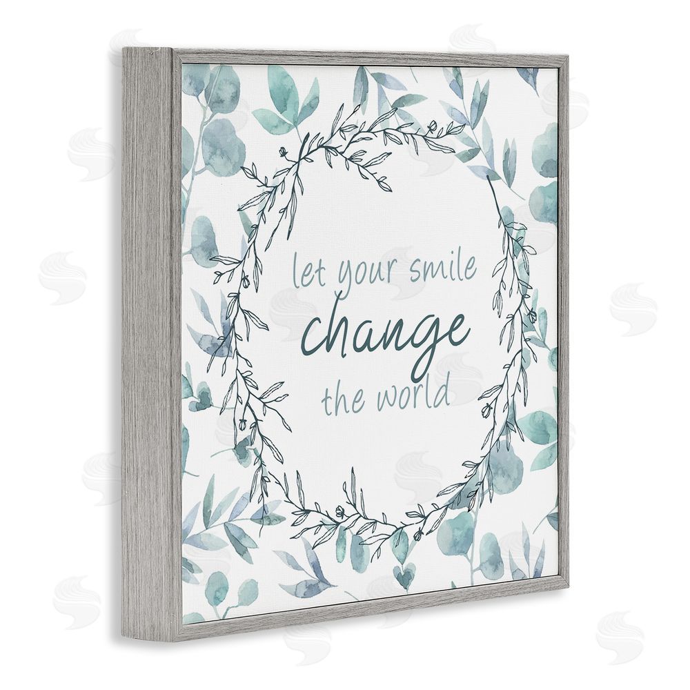 Kim Allen Smile Change The World Gray Framed Giclee Wall Art Print