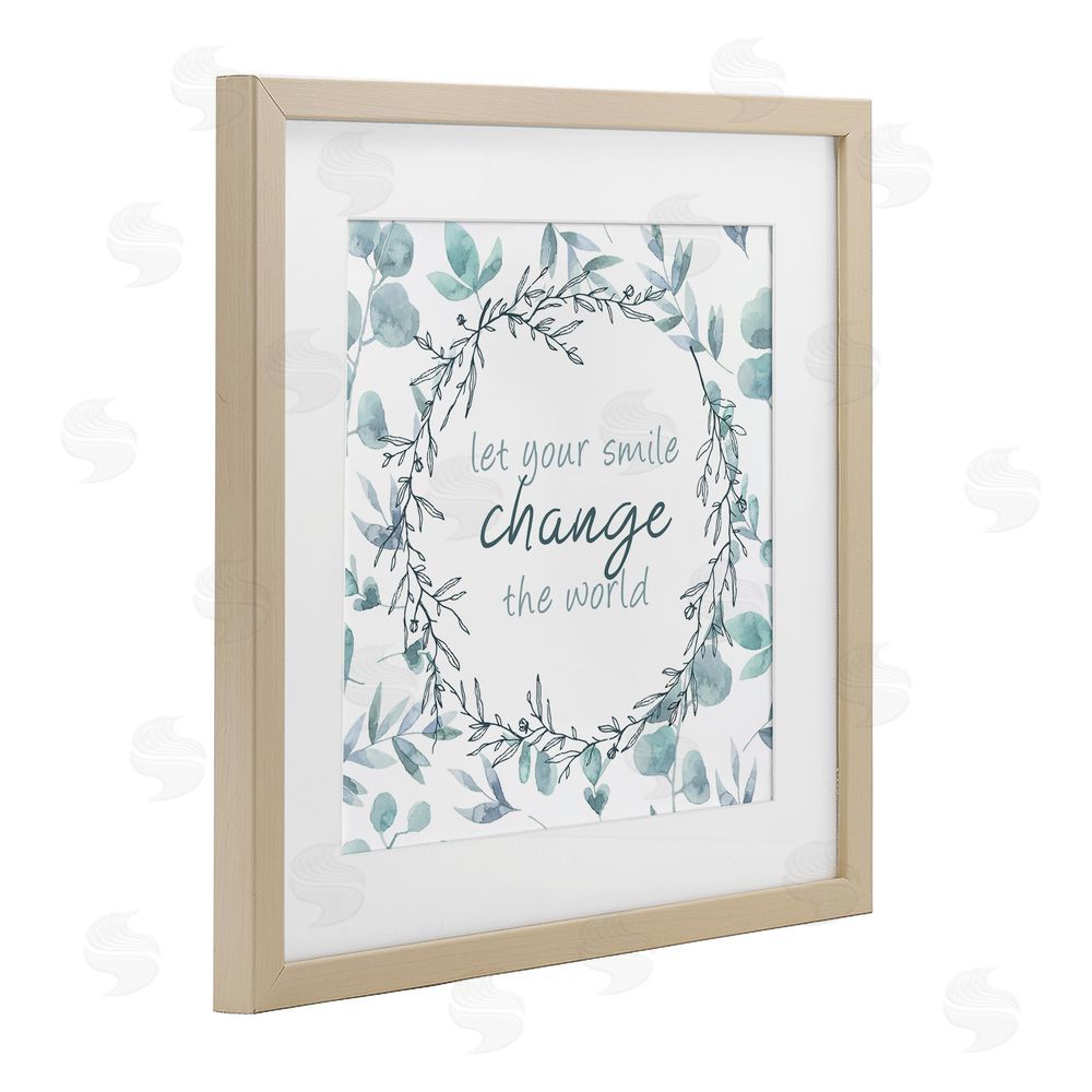 Kim Allen Smile Change The World Brown Framed Print Under Glass Wall Art