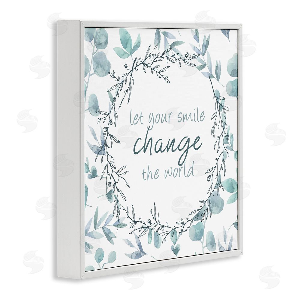 Kim Allen Smile Change The World White Framed Giclee Wall Art Print