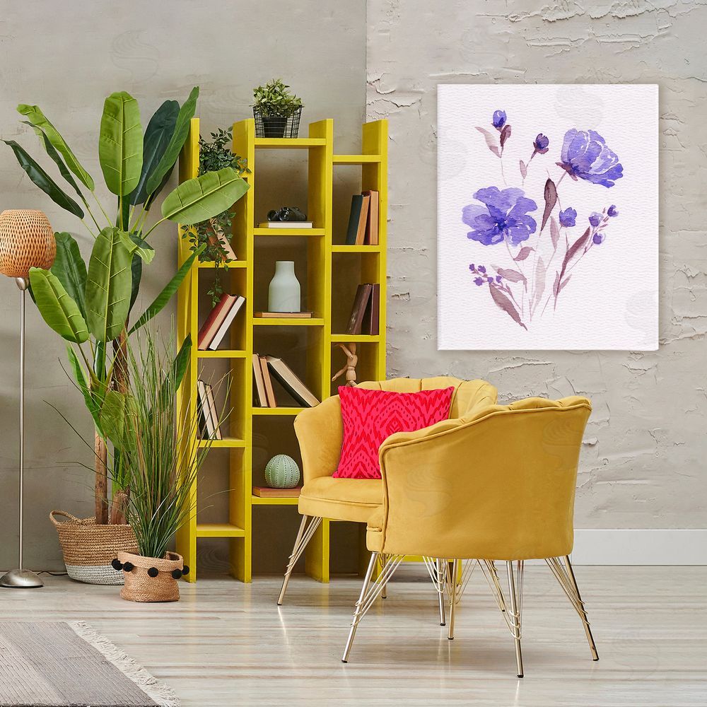 Leah Noel Art Watercolor Purple Flowers 