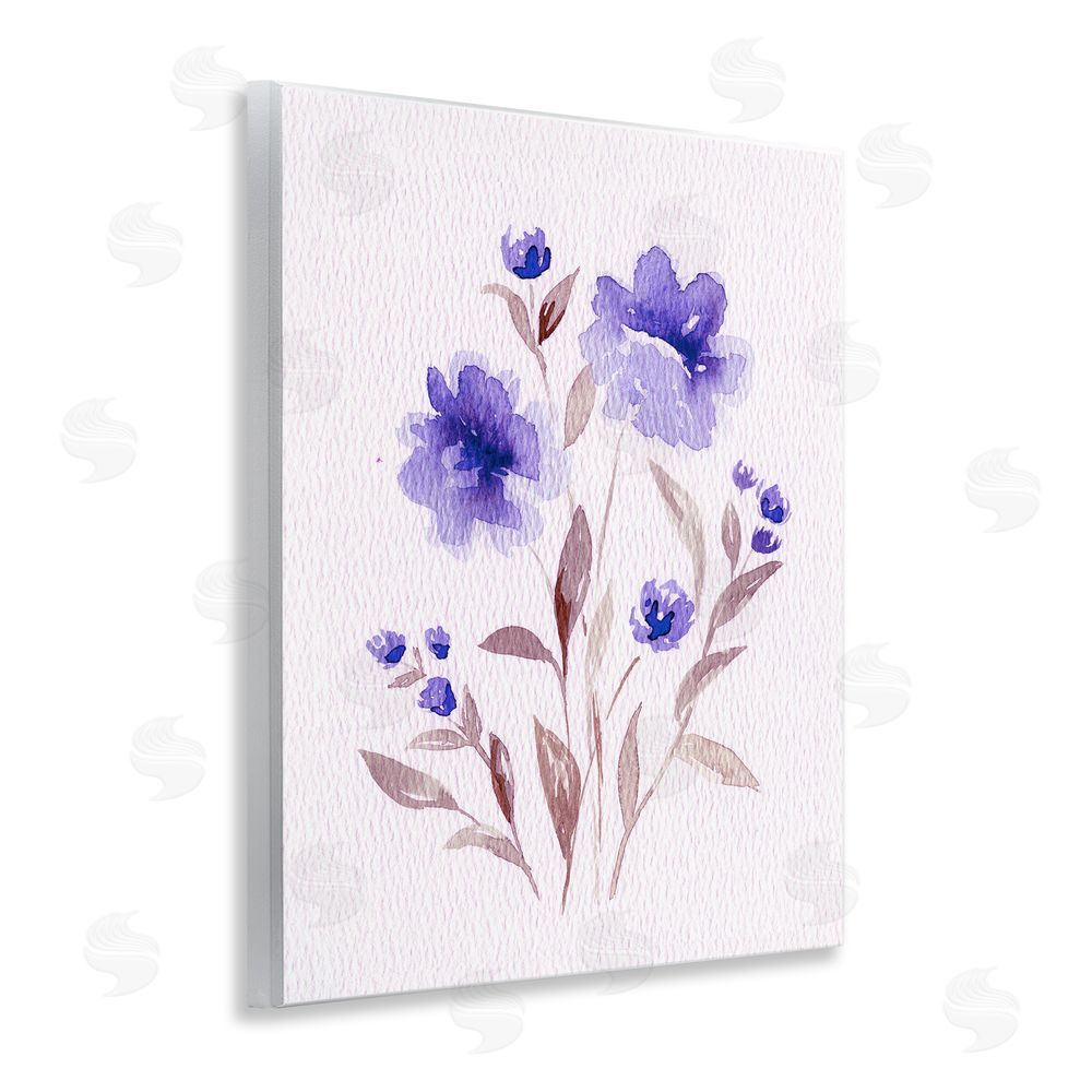 Leah Noel Art Blooming Purple Flowers Wooden Wall Plaque Art Print
