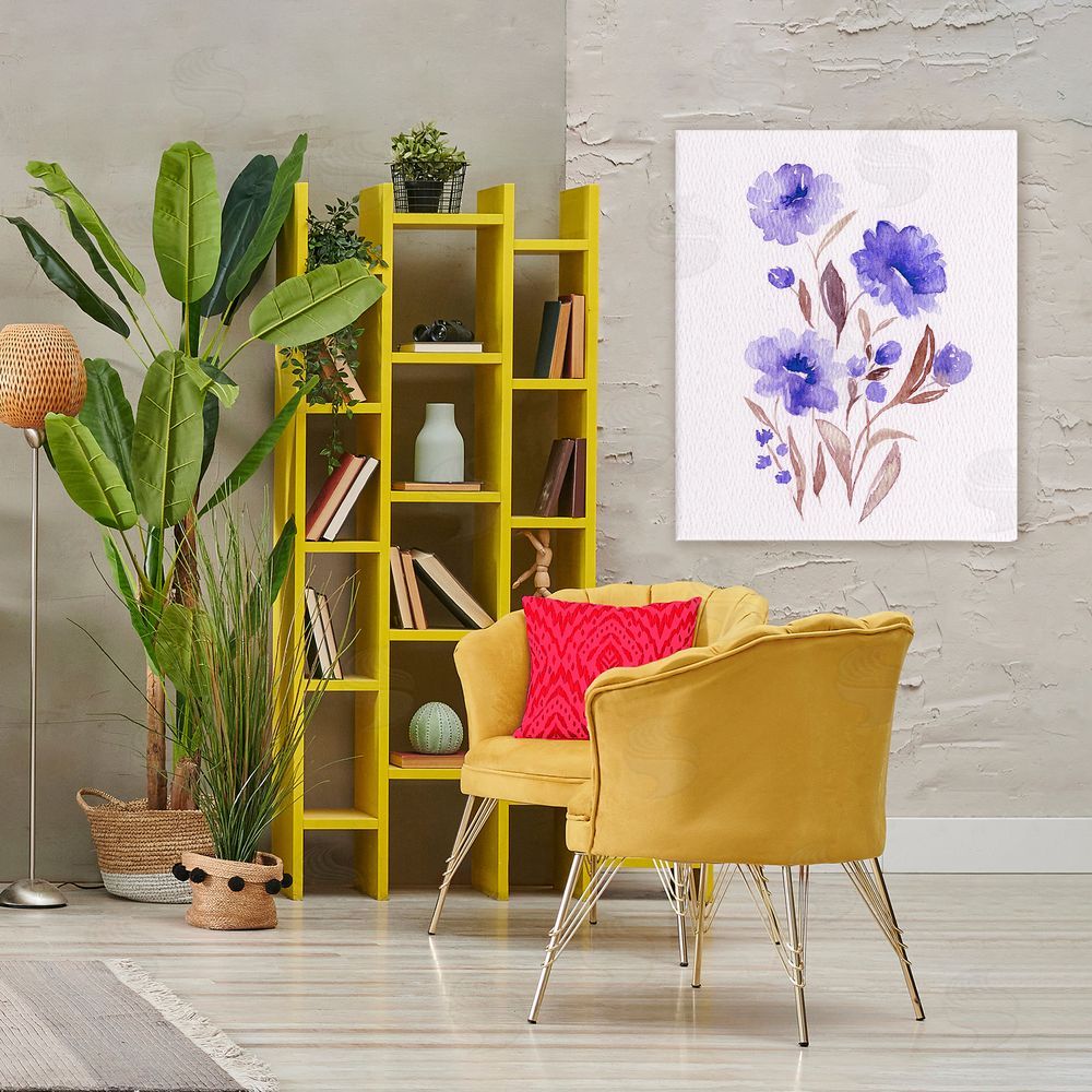Leah Noel Art Watercolor Purple Blossoms 