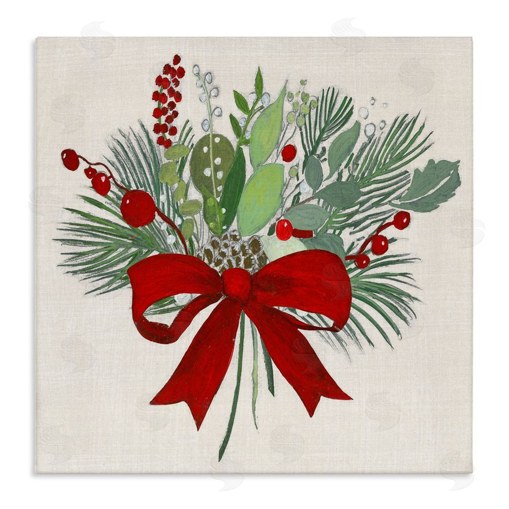 Tava Studios Merry Berry Bow Canvas Wall Art Print