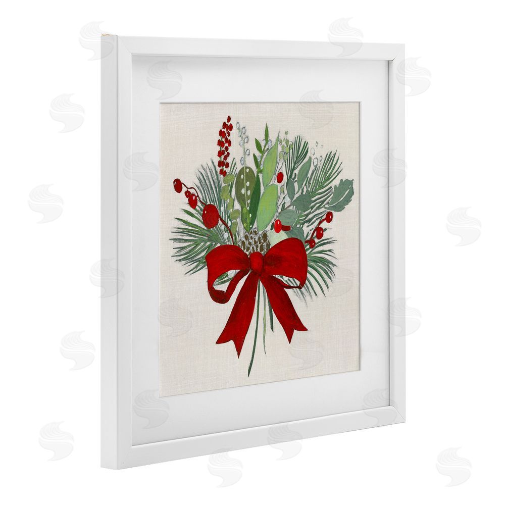 Tava Studios Merry Berry Bow White Framed Print Under Glass Art