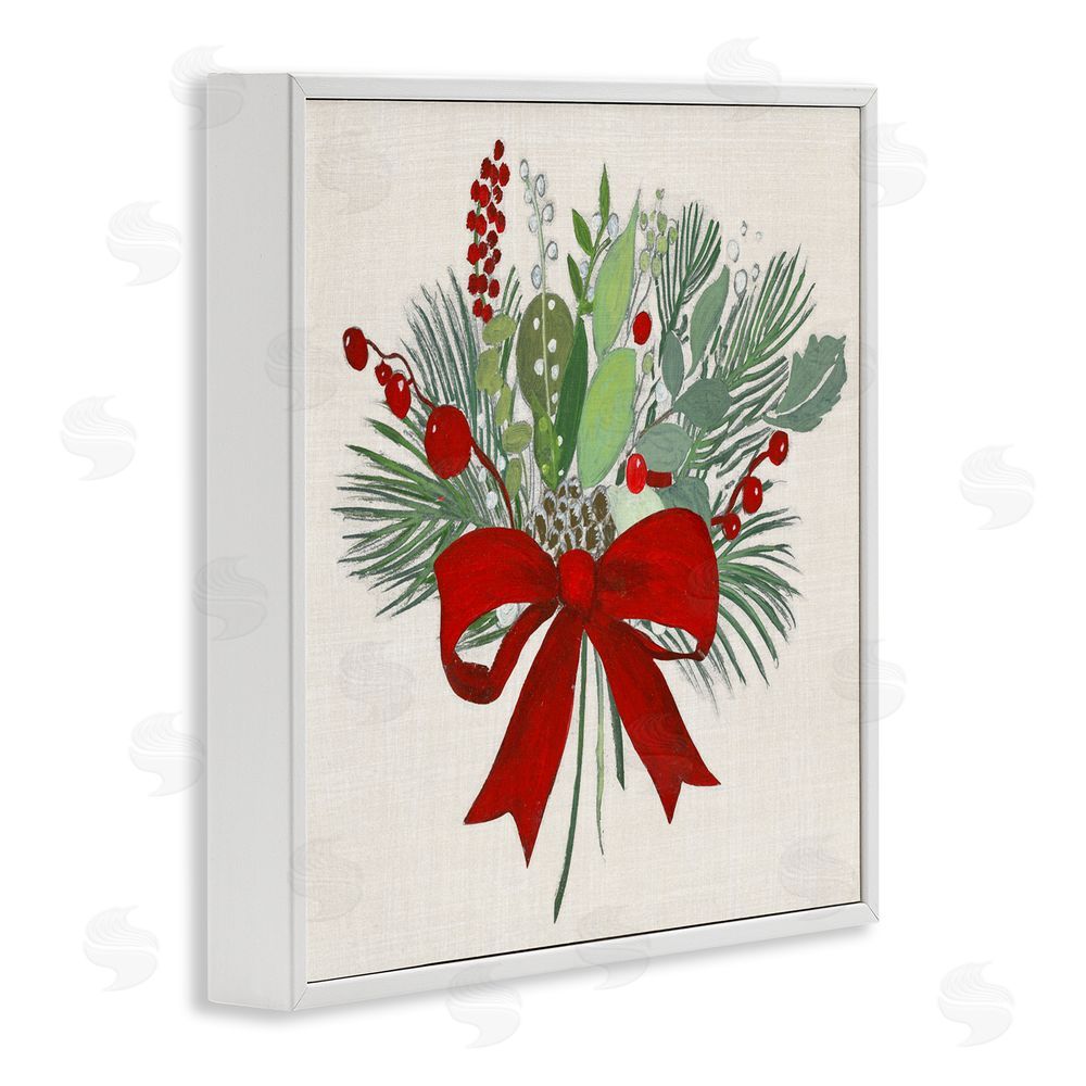 Tava Studios Merry Berry Bow White Frame Giclee Art Print