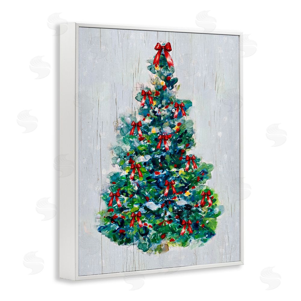 Sally Swatland O Christmas Tree Celebration White Framed Giclee Wall Art Print