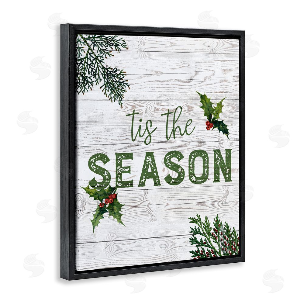 Susan Arnot Tis The Season Berry Botanicals Black Floating Frame Canvas Wall Art Print