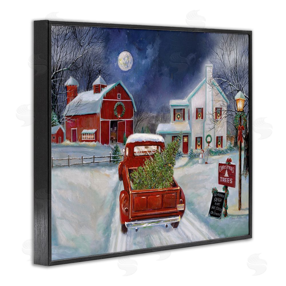 Ruane Manning Entering Christmas Tree Farm Black Framed Giclee Art Print