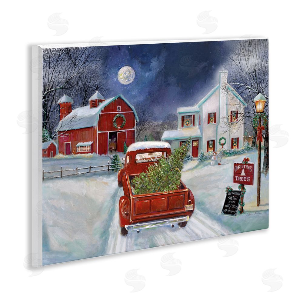 Ruane Manning Entering Christmas Tree Farm Wall Plaque Art Print