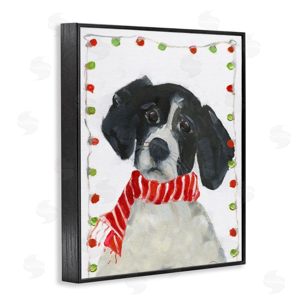 Sally Swatland Santa Paws Dog Black Framed Giclee Wall Art Print