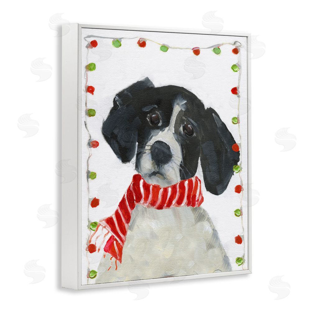 Sally Swatland Santa Paws Dog White Framed Giclee Wall Art Print