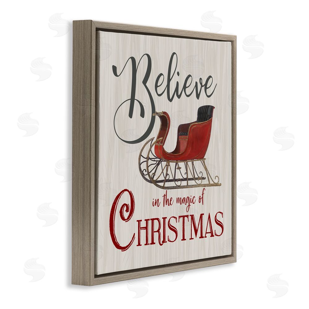 Charity Henderson Believe Magic Of Christmas Brown Floating Frame Canvas Art Print
