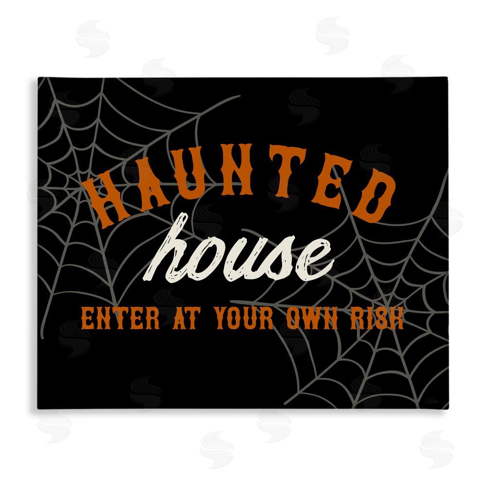 Natalie Carpentieri Enter At Own Risk Haunted House Canvas Wall Art Print