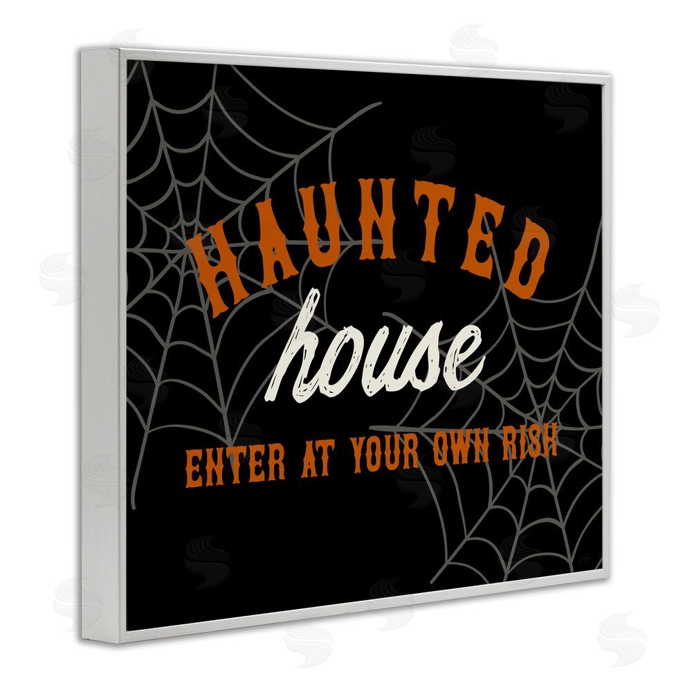 Natalie Carpentieri Enter At Own Risk Haunted House White Frame Giclee Art Print
