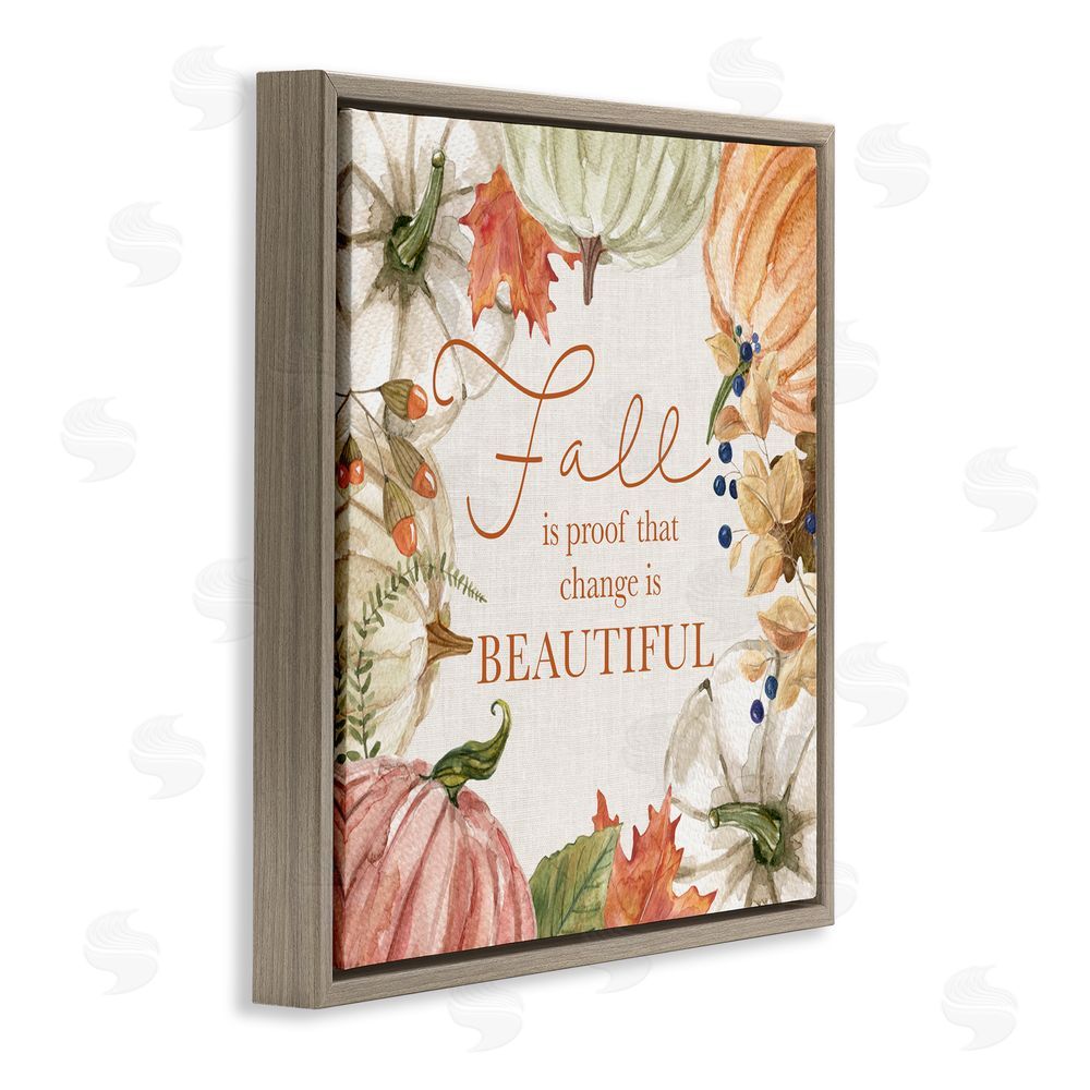 Livi Finn Seasonal Change Is Beautiful Brown Floating Frame Canvas Wall Art Print