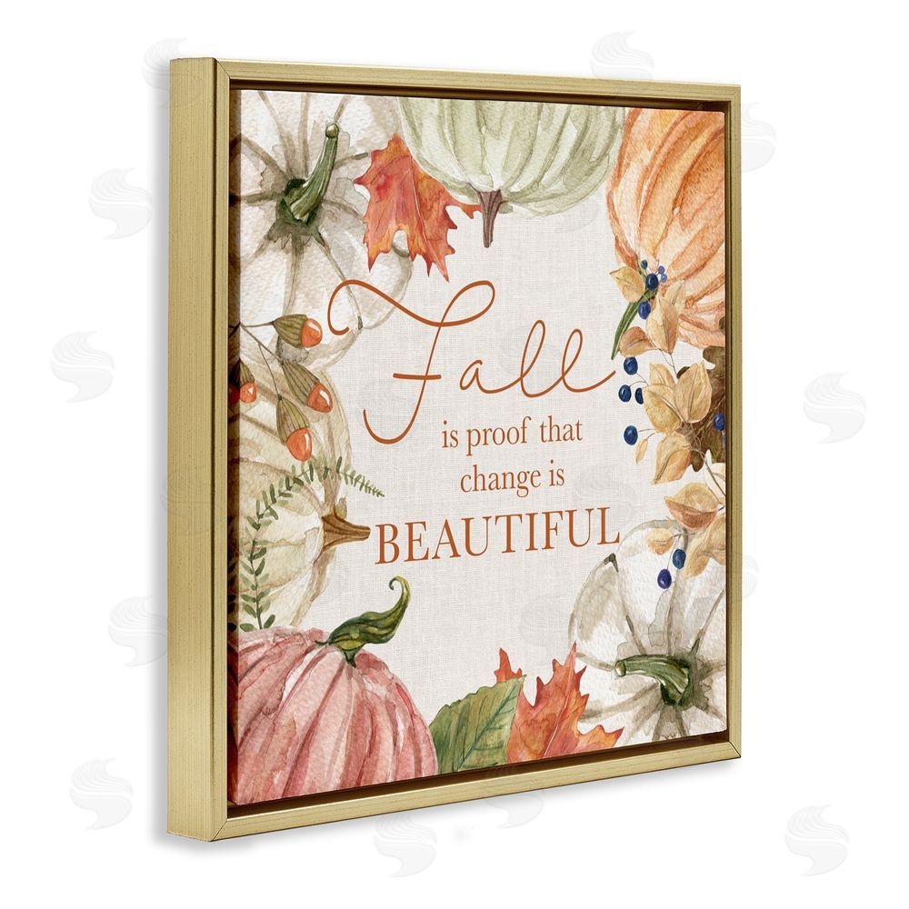 Livi Finn Seasonal Change Is Beautiful Gold Floating Frame Canvas Wall Art Print