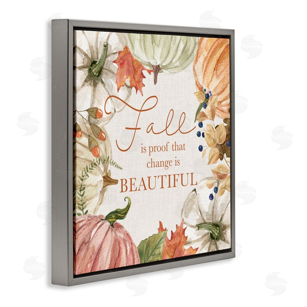 Livi Finn Seasonal Change Is Beautiful Gray Floating Frame Canvas Wall Art Print