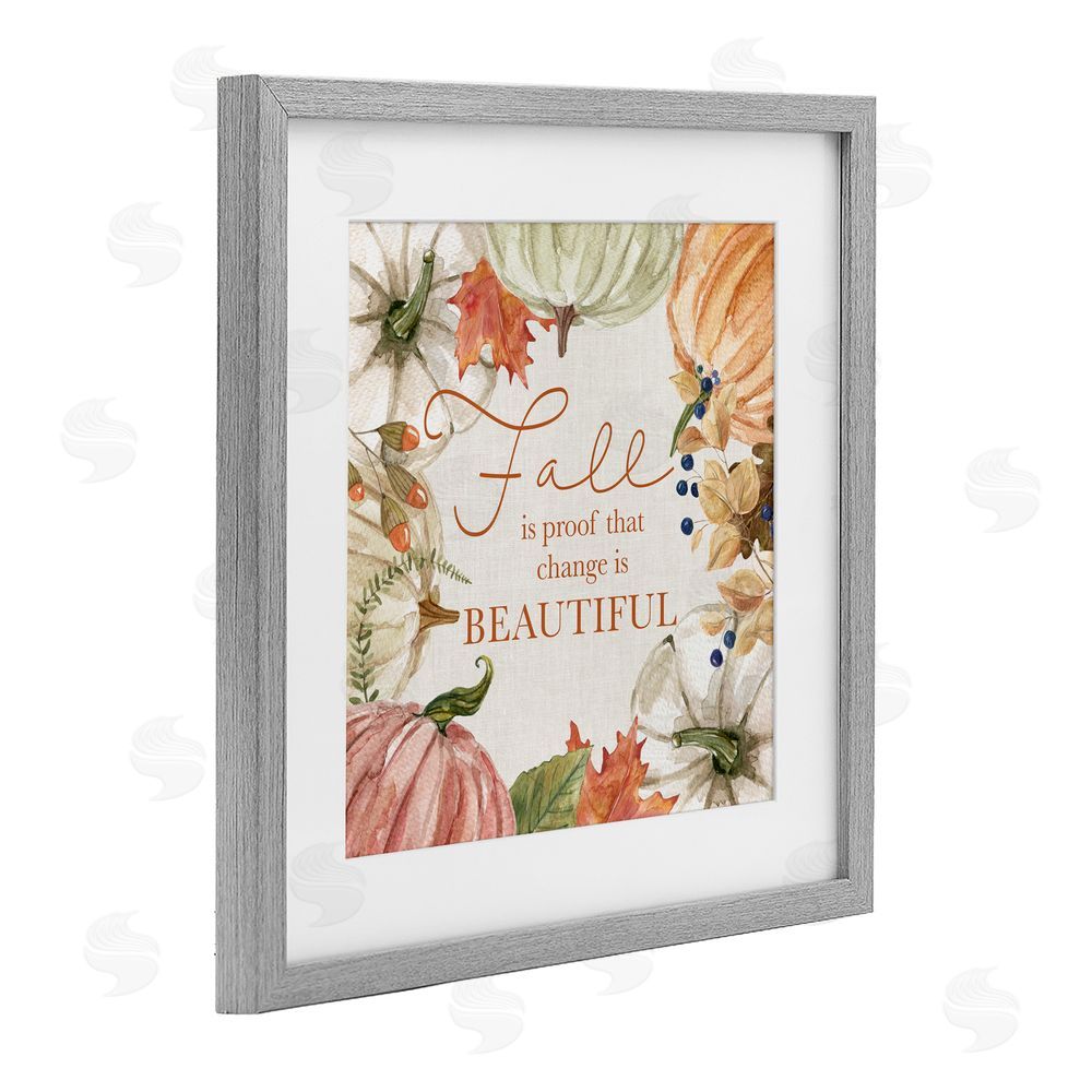 Livi Finn Seasonal Change Is Beautiful Gray Framed Print Under Glass with White Mat Wall Art