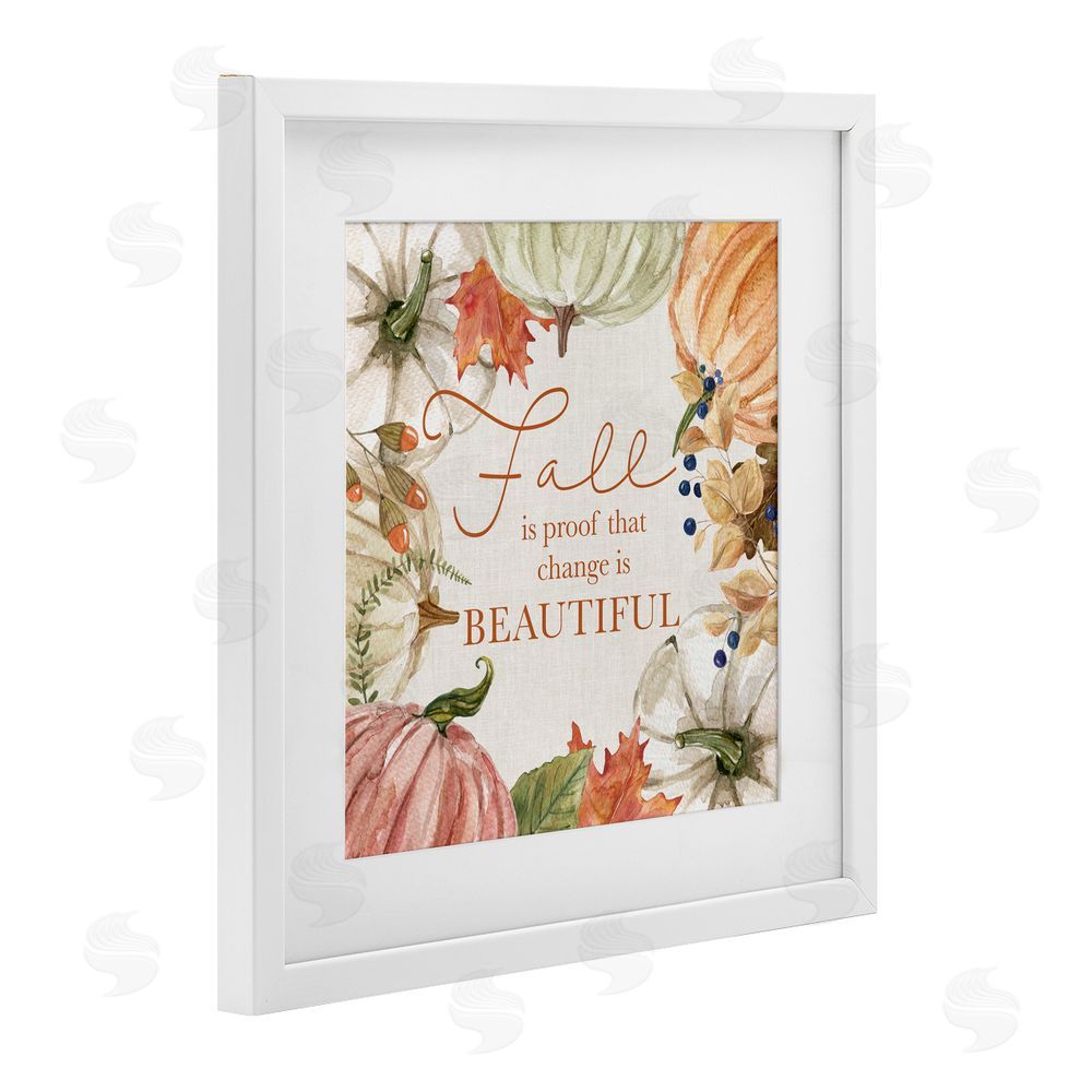 Livi Finn Seasonal Change Is Beautiful White Framed Print Under Glass with Mat Wall Art
