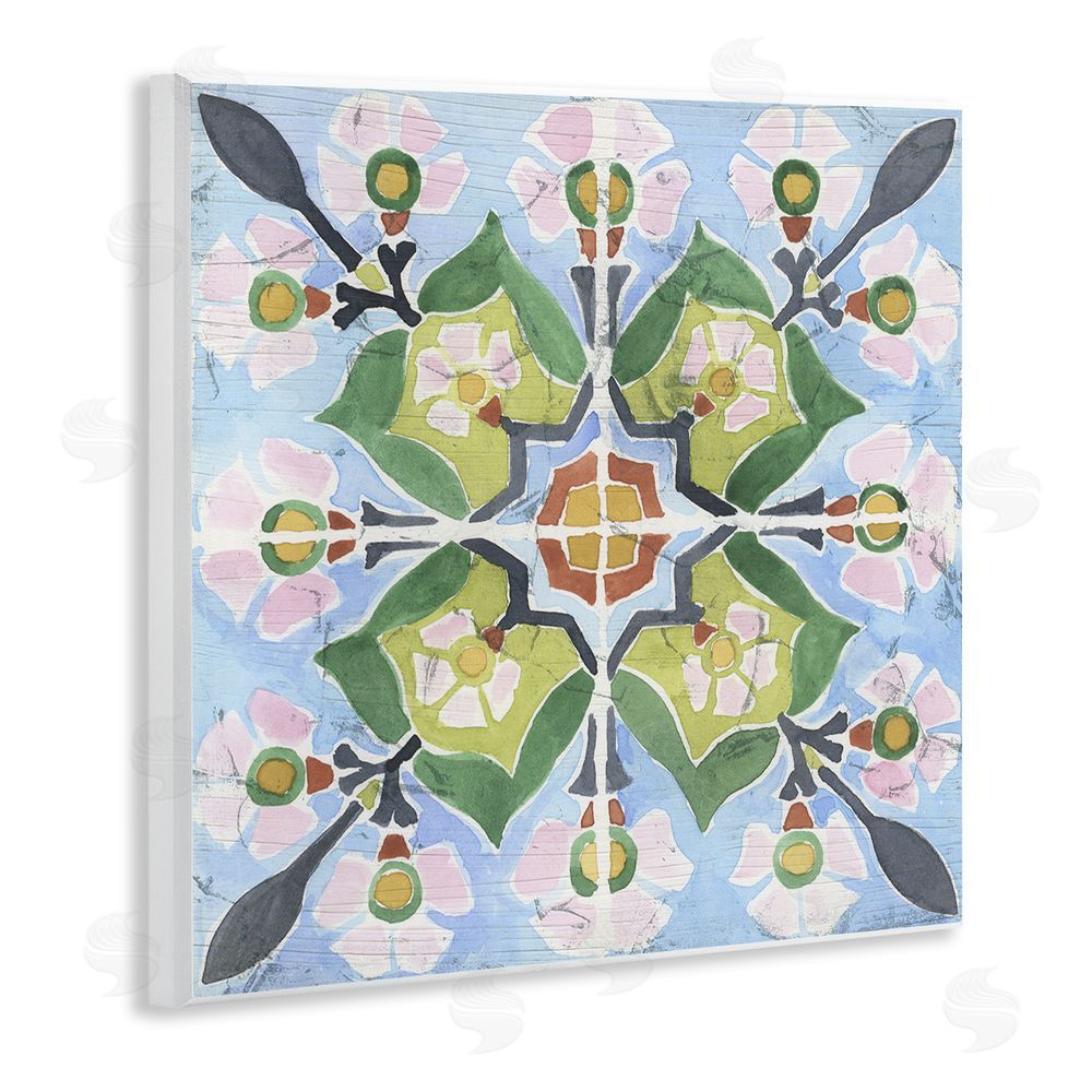 June Erica Vess Balanced Mediterranean Tile Wooden Wall Plaque Art Print