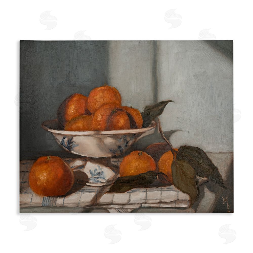 Marian Parsons Bowl of Oranges Table Top Stretched Canvas Wall Art Print