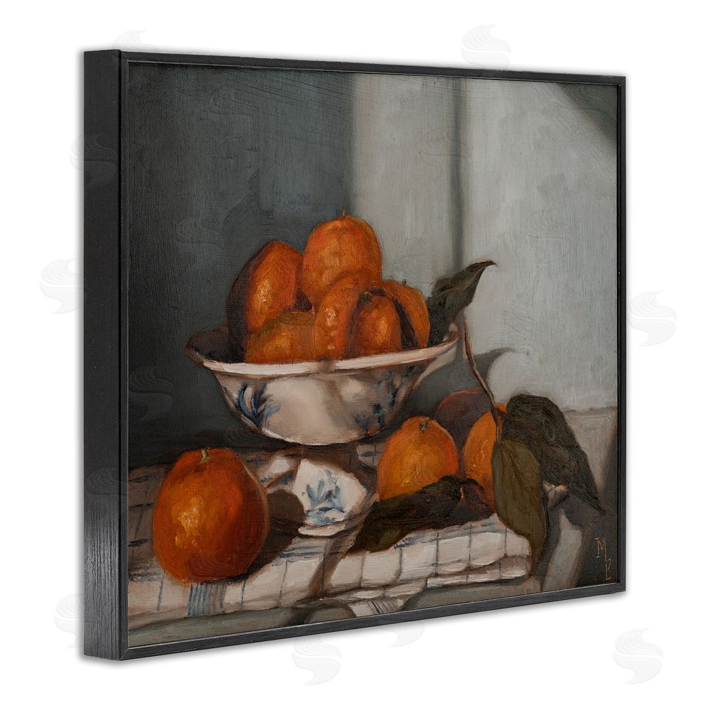 Marian Parsons Bowl of Oranges Table Top Black Framed Giclee Wall Art Print