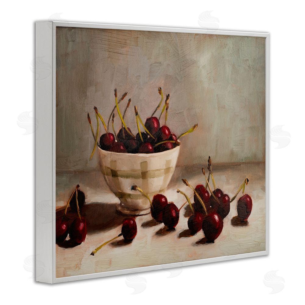 Marian Parsons Bowl of Ripe Cherries White Framed Giclee Wall Art Print