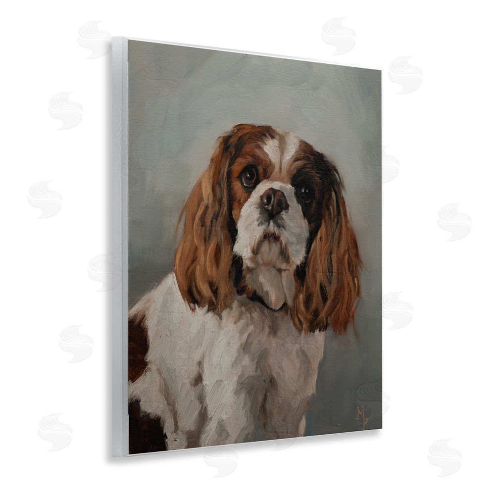 Marian Parsons Cavalier Spaniel Portrait Wooden Wall Plaque Art Print