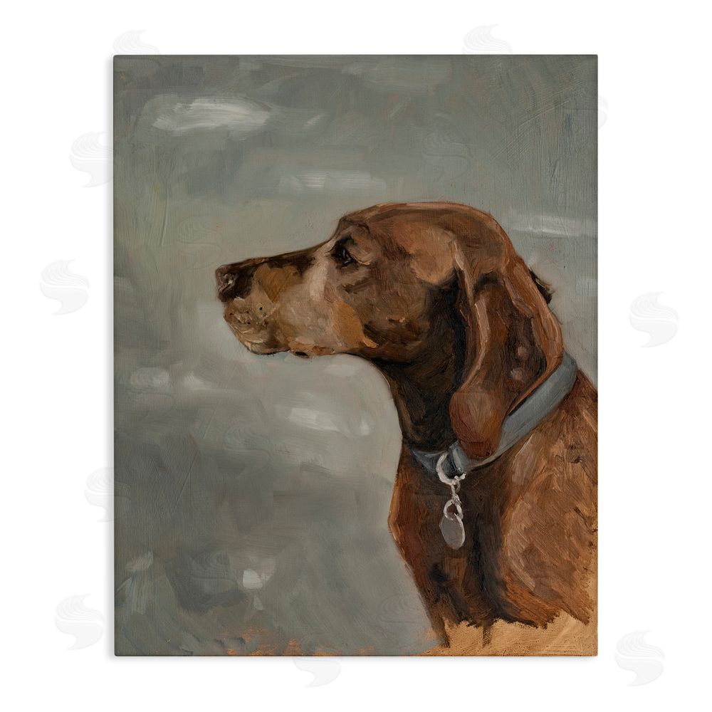 Marian Parsons Brown Hound with Collar Stretched Canvas Wall Art Print