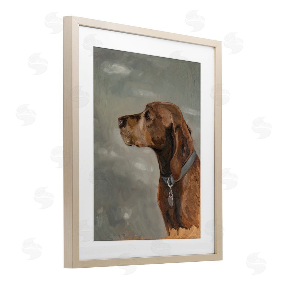 Marian Parsons Brown Hound with Collar Brown Framed Print Under Glass Wall Art