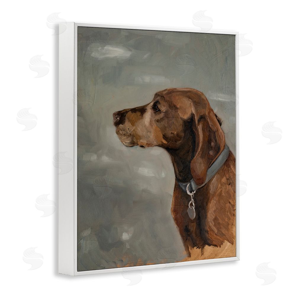 Marian Parsons Brown Hound with Collar White Framed Giclee Wall Art Print