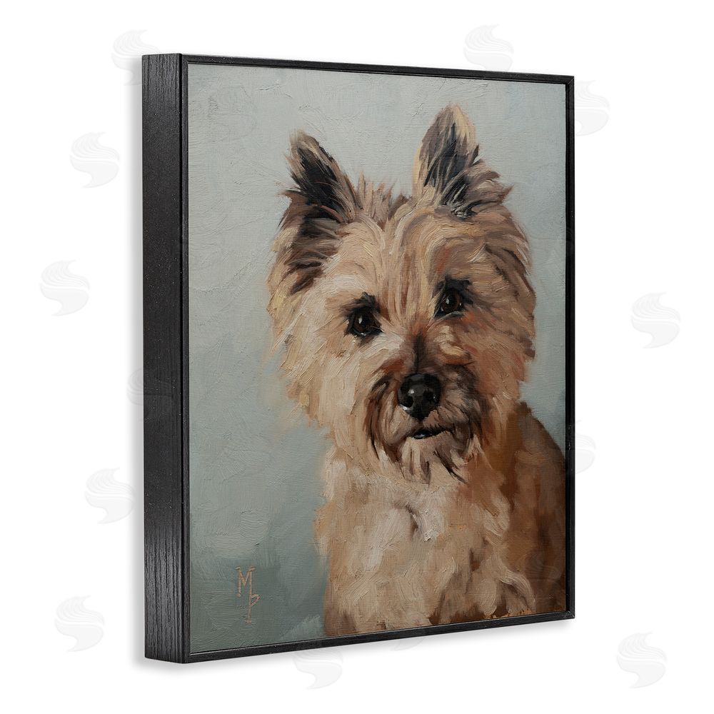 Marian Parsons Cairn Terrier Portrait Black Framed Giclee Wall Art Print