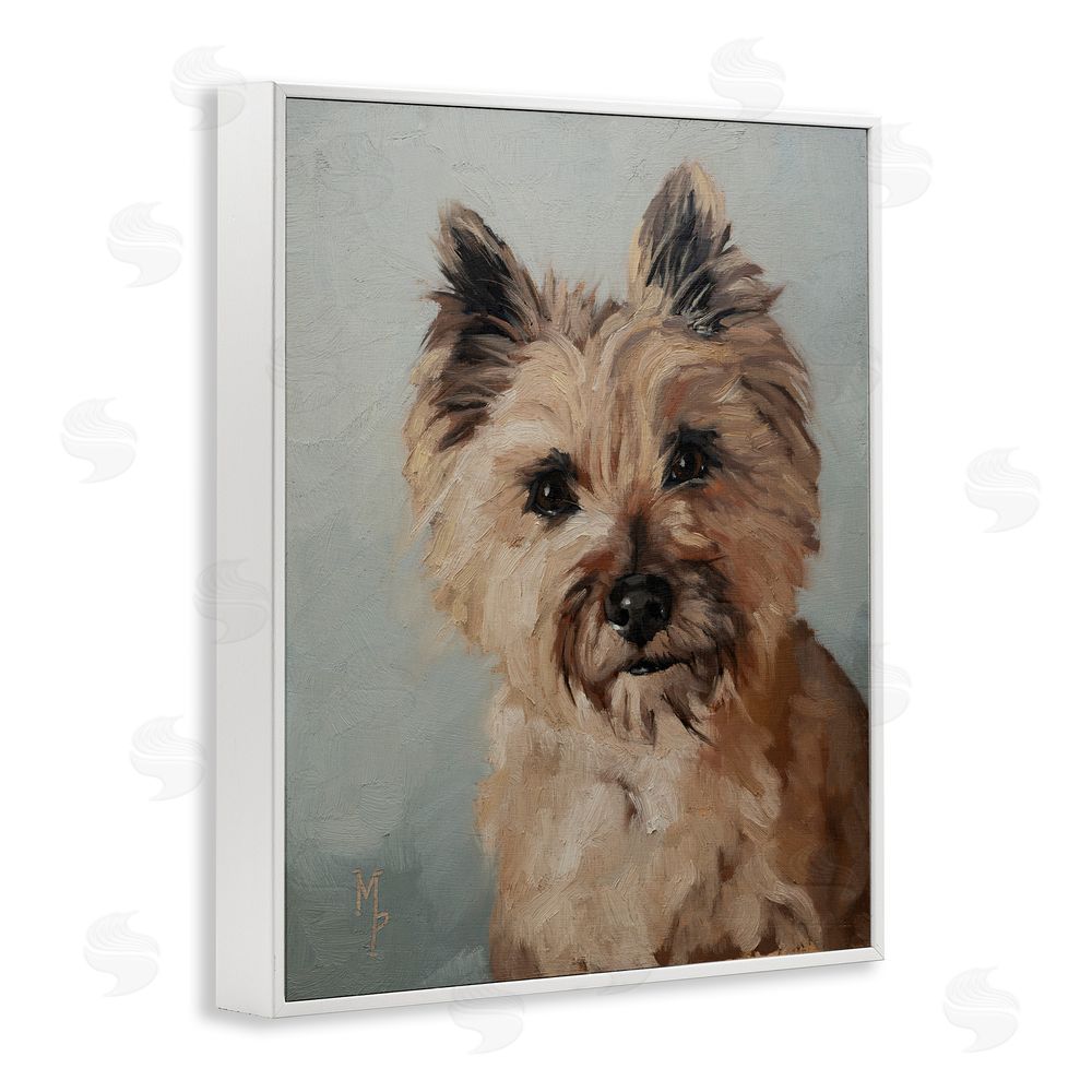 Marian Parsons Cairn Terrier Portrait White Framed Giclee Wall Art Print