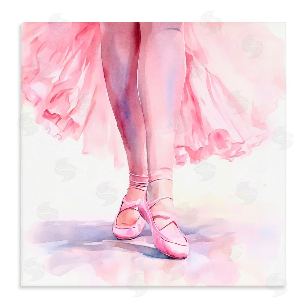 Andrea Haase Ballerina with Pink Pointe Shoes Stretched Canvas Wall Art Print