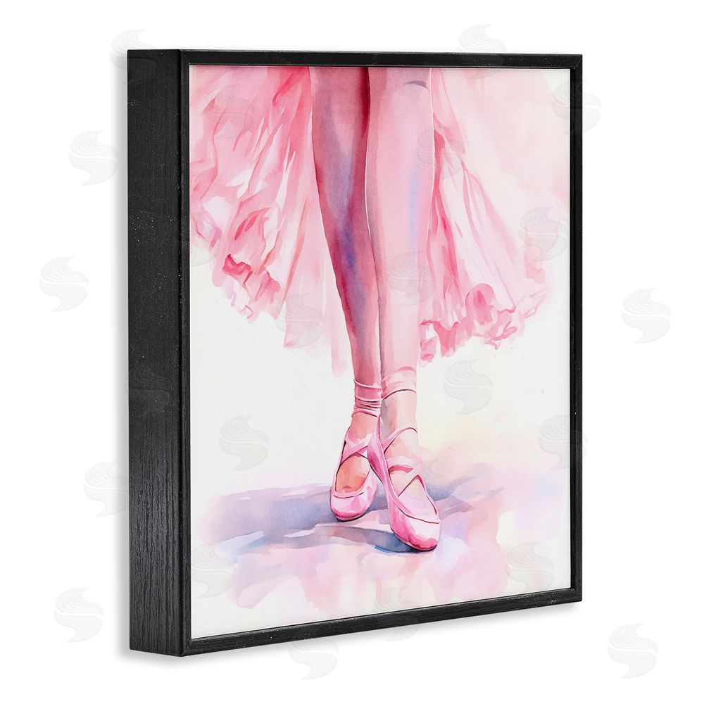 Andrea Haase Ballerina with Pink Pointe Shoes Black Framed Giclee Wall Art Print