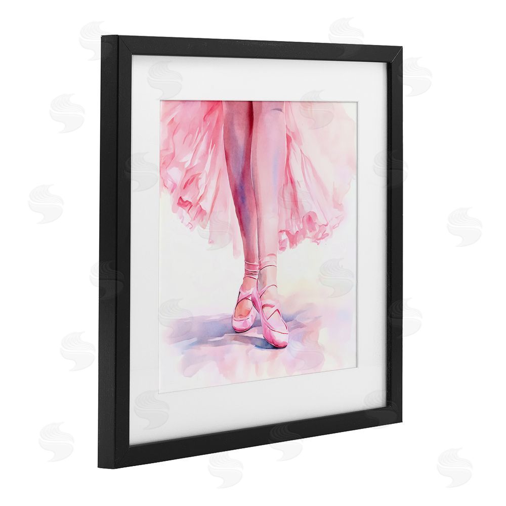 Andrea Haase Ballerina with Pink Pointe Shoes Black Framed Print Under Glass Wall Art